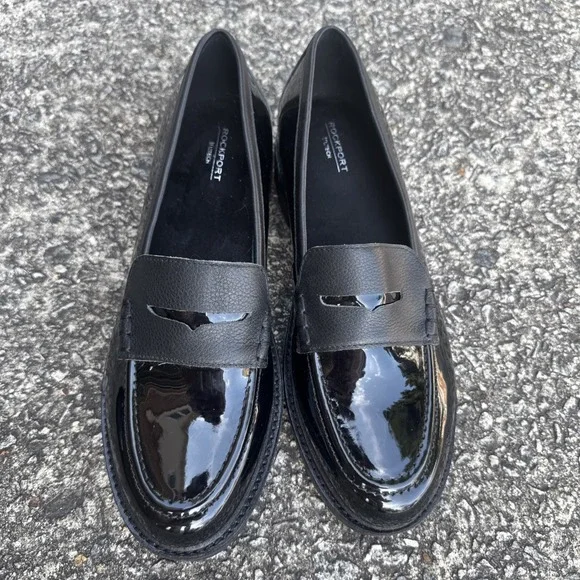Rockport Kacey Penny Loafer Women's 9.5 Black Patent Faux And Leather Upper Shoe - Picture 2 of 11